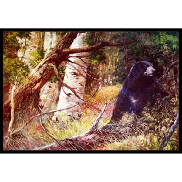 Carolines Treasures Are You There Mr. Black Bear Indoor and Outdoor Mat- 24 x 36 in. - PJC1074JMAT