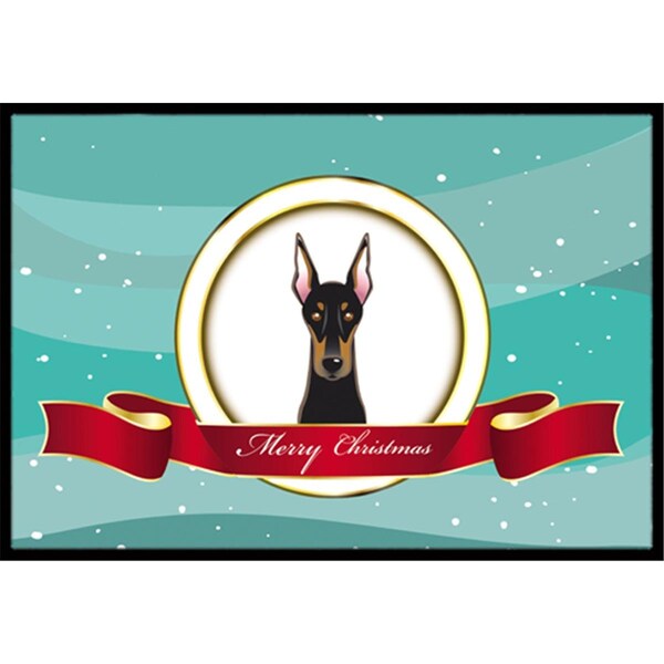 Carolines Treasures Doberman Merry Christmas Indoor and Outdoor Mat- 24 x 36 in. - BB1555JMAT