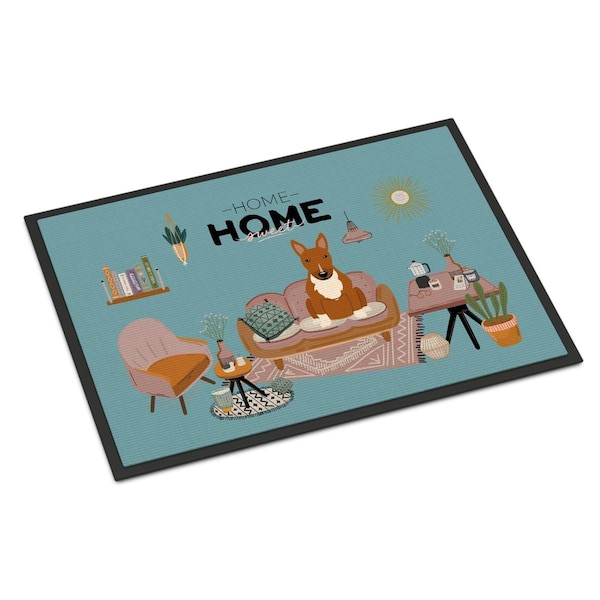 Carolines Treasures 24 x 36 in. Red Bull Terrier Sweet Home Indoor or Outdoor Mat - CK7979JMAT