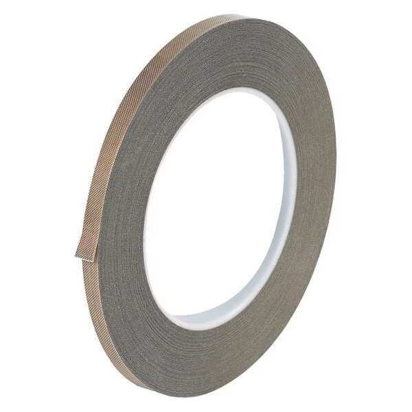 Partners Brand PTFE Glass Cloth Tape, 3 Mil, 1/4" x 18 yds., Brown, 1/Case - T961213
