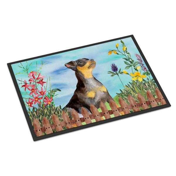 Carolines Treasures Miniature Pinscher No 2 Spring Indoor or Outdoor Mat, 18 x 27 in. - CK1286MAT