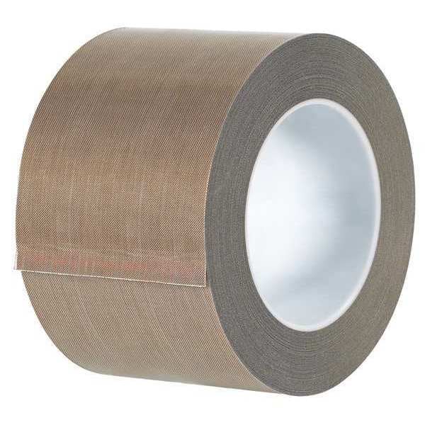 Partners Brand PTFE Glass Cloth Tape, 3 Mil, 3" x 18 yds., Brown, 1/Case - T968213
