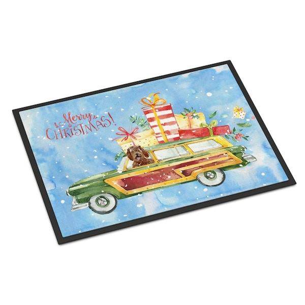 Carolines Treasures 18 x 27 in. Merry Christmas Labradoodle Indoor or Outdoor Mat - CK2411MAT