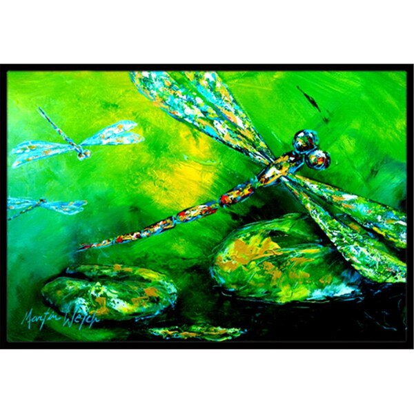 Jensendistributionservices 24 x 36 in. Dragonfly Summer Flies Indoor Or Outdoor Doormat - MI2555579