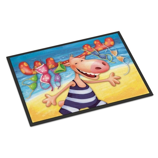 Carolines Treasures Moose on the Beach Indoor or Outdoor Mat, 18 x 27 in. - APH0073MAT