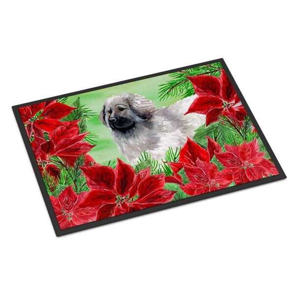 Carolines Treasures Moscow Watchdog Poinsettas Indoor or Outdoor Mat, 24 x 36 in. - CK1321JMAT