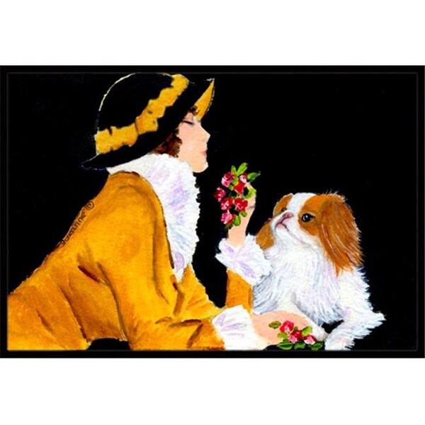 Carolines Treasures Carolines Treasures SS8540MAT 18 x 27 in. Lady With Her Japanese Chin Indoor Outdoor Doormat - SS8540MAT