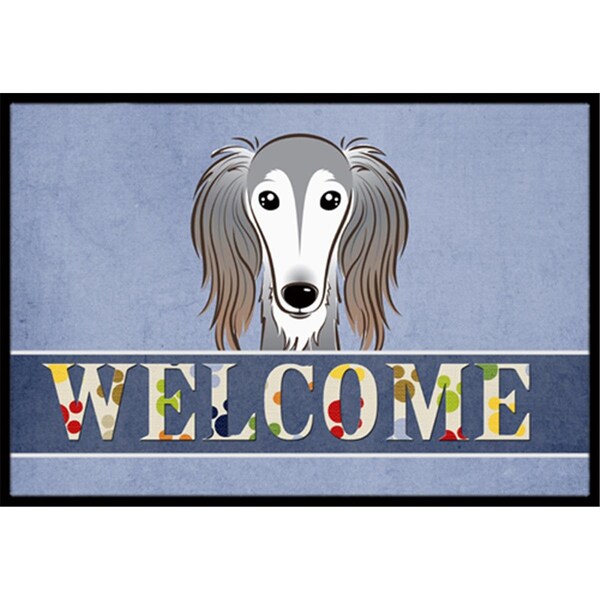Carolines Treasures Saluki Welcome Indoor and Outdoor Mat- 24 x 36 in. - BB1415JMAT