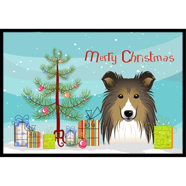 Carolines Treasures Christmas Tree and Sheltie Indoor or Outdoor Mat- 24 x 36 - BB1614JMAT