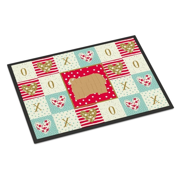 Carolines Treasures 24 x 36 in. Lincoln Longwool Sheep Love Indoor or Outdoor Mat - CK5398JMAT