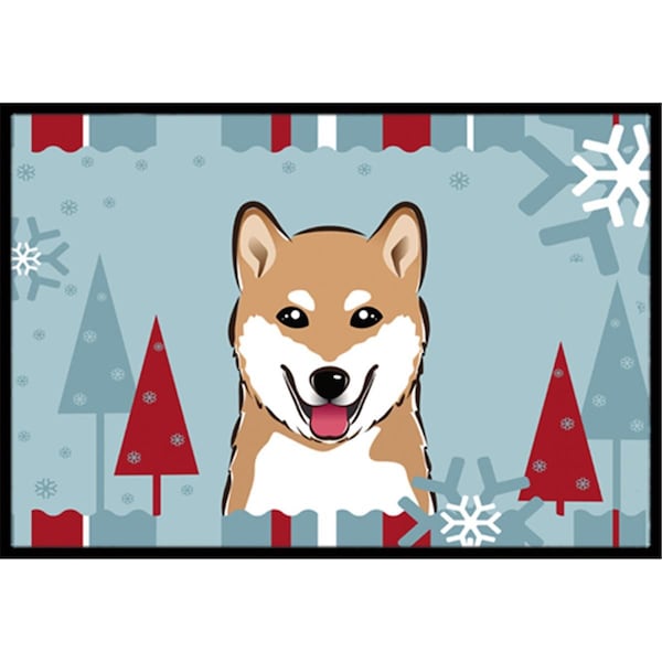 Carolines Treasures Winter Holiday Shiba Inu Indoor and Outdoor Mat- 24 x 36 in. - BB1721JMAT