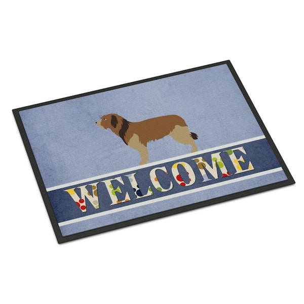 Carolines Treasures Catalan Sheepdog Welcome Indoor or Outdoor Mat - 18 x 27 in. - BB8295MAT