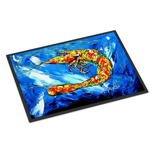 Carolines Treasures Ice Blue Shrimp Indoor or Outdoor Mat, 18 x 27 in. - MW1226MAT