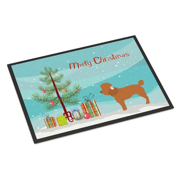 Carolines Treasures Toy Poodle Christmas Indoor or Outdoor Mat, 24 x 36 in. - BB8478JMAT