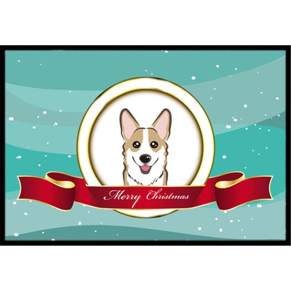 Carolines Treasures Sable Corgi Merry Christmas Indoor and Outdoor Mat- 18 x 27 in. - BB1563MAT