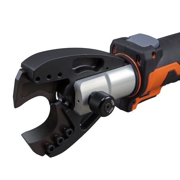 Klein Tools Cable Cutter, Cordless 7 tons, Cu/Al, Cutting Jaw, (2) 2 Ah Batteries, Charger and Bag - BAT207T3