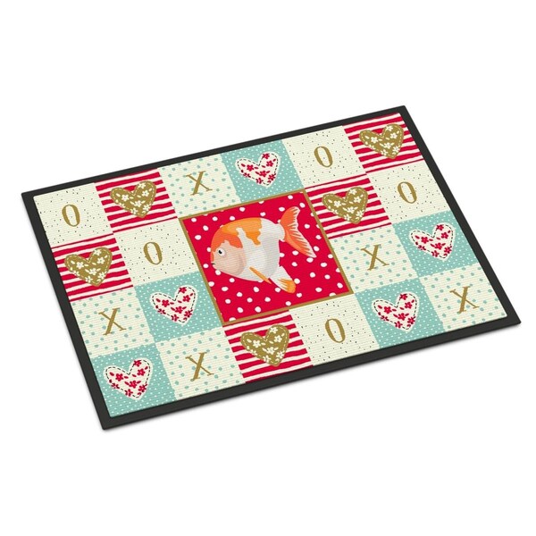 Jensendistributionservices 24 x 36 in. Lionhead Goldfish Love Indoor or Outdoor Mat - MI1716208