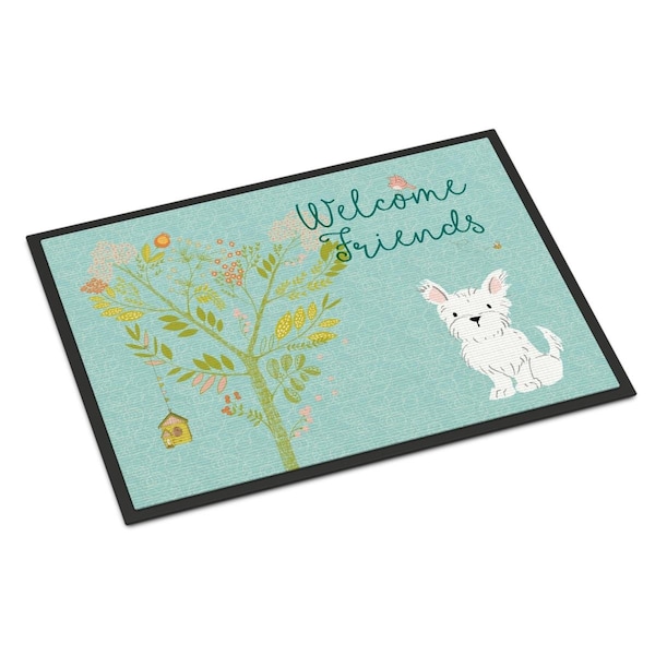 Carolines Treasures Welcome Friends Westie Indoor or Outdoor Mat, 18 x 27 in. - BB7640MAT