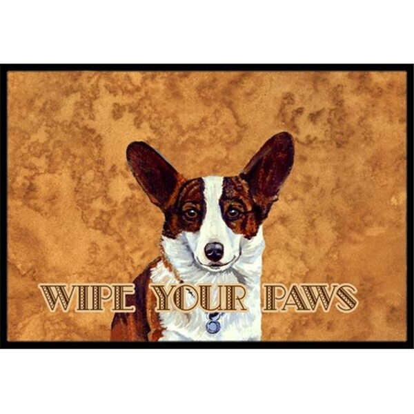 Carolines Treasures Carolines Treasures LH9451JMAT 24 X 36 In. Cardigan Corgi Wipe Your Paws Indoor Or Outdoor Mat - LH9451JMAT