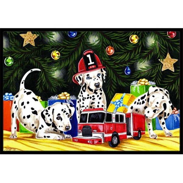 Carolines Treasures Carolines Treasures AMB1316MAT Christmas Favorite Gift Dalmatian Indoor or Outdoor Mat; 18 x 27 - AMB1316MAT