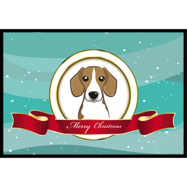 Carolines Treasures Beagle Merry Christmas Indoor and Outdoor Mat- 24 x 36 in. - BB1549JMAT