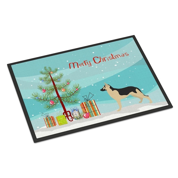 Carolines Treasures German Shepherd Christmas Indoor or Outdoor Mat - 18 x 27 in. - BB8492MAT