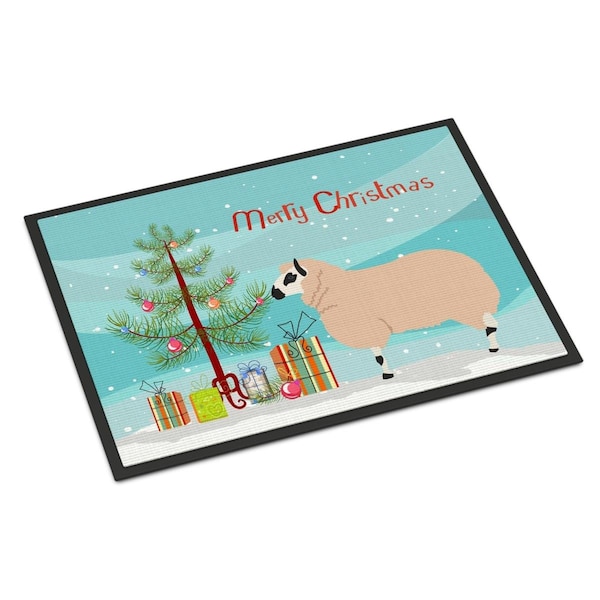 Carolines Treasures Kerry Hill Sheep Christmas Indoor or Outdoor Mat - 24 x 36 in. - BB9346JMAT