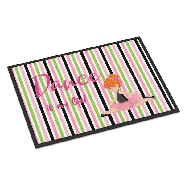 Carolines Treasures 24 x 36 in. Ballet Dance is My Life Red Indoor or Outdoor Mat - BB5394JMAT