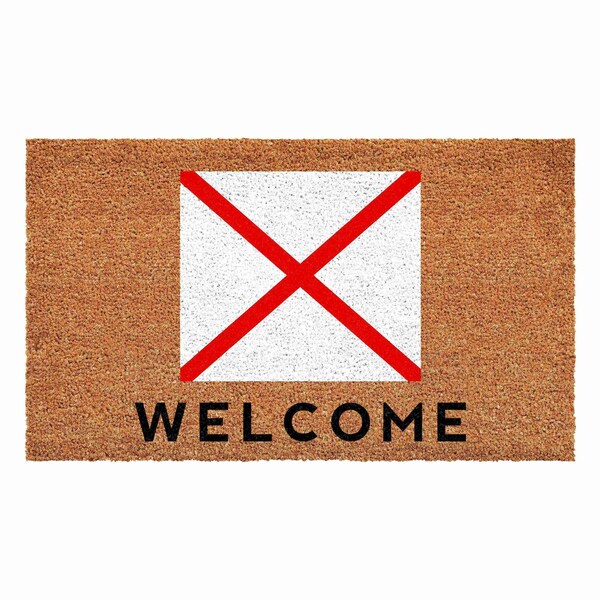Calloway Mills Personalized Door Mat, Red, White, Black, Natural, 36 in W x 72 in L - 108123672V