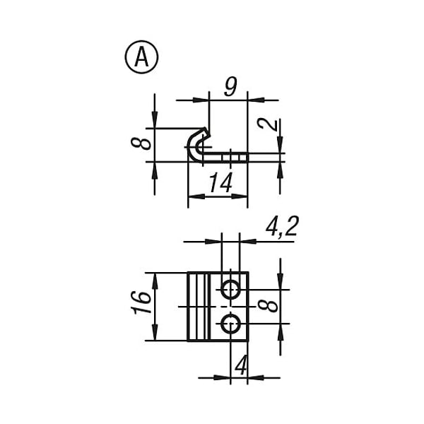 Kipp Adjustable Latches screw-on holes visible Style A - K0046.1420721