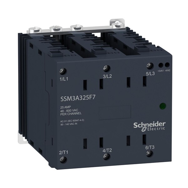 Schneider Electric Ssr3 Ch, 25A@48-600VAC, ZC, 180-280VAC, 25 A, 48 to 600V AC, Serie SSM3 - SSM3A325P7