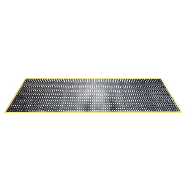Rhino Mats K-Series Safety Tract Drainage Mat, Rubber, Drainage Holes, 3 ft W x 10 ft L, Black - ST-36120BY