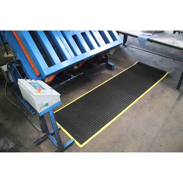Rhino Mats K-Series Safety Tract Drainage Mat, Rubber, Drainage Holes, 3 ft W x 10 ft L, Black - ST-36120BY