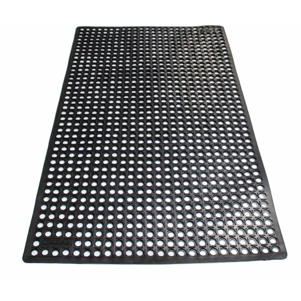 Rhino Mats K-Series Comfort Drainage Mat, Rubber, Drainage Holes, 3 ft W x 5 ft L, Black - KCT-3660B