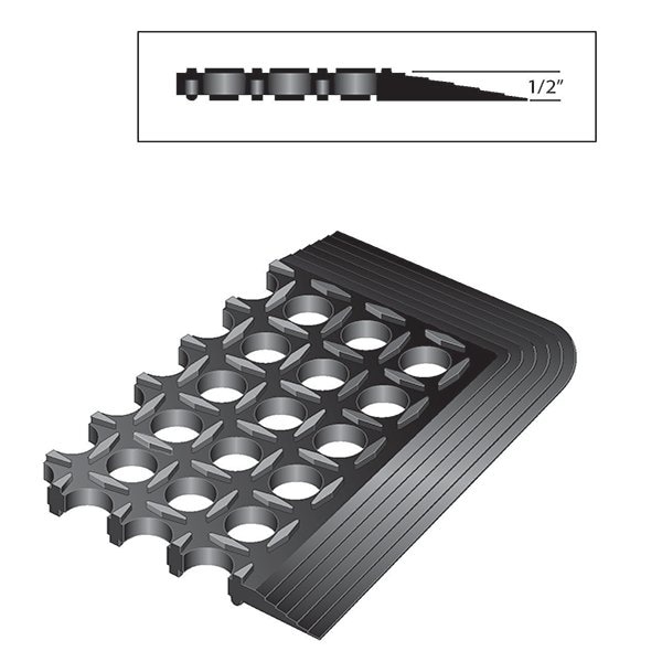 Rhino Mats K-Series Comfort Drainage Mat, Rubber, Drainage Holes, 3 ft W x 5 ft L, Black - KCT-3660B