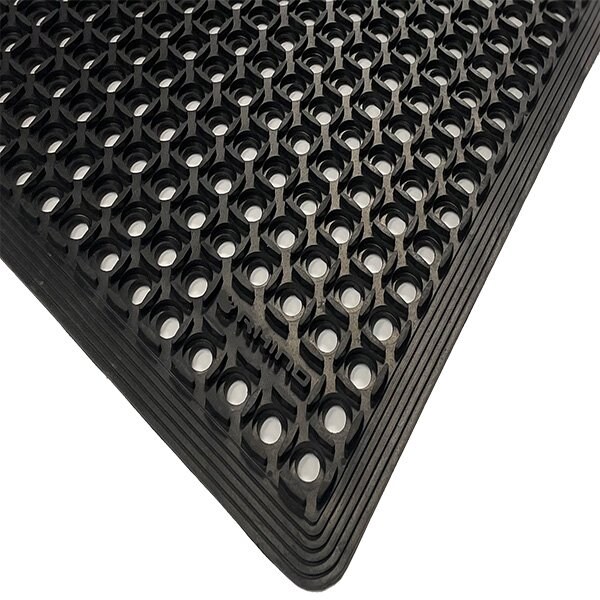 Rhino Mats K-Series Comfort Drainage Mat, Rubber, Drainage Holes, 3 ft W x 5 ft L, Black - KCT-3660B