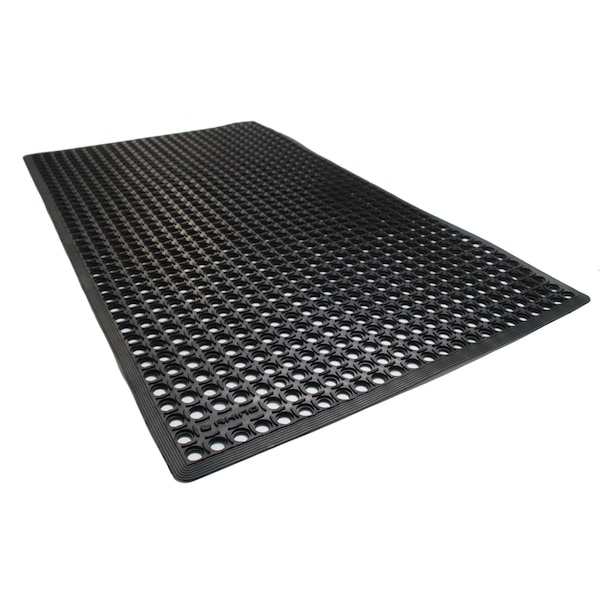 Rhino Mats K-Series Comfort Drainage Mat, Rubber, Drainage Holes, 3 ft W x 5 ft L, Black - KCT-3660B