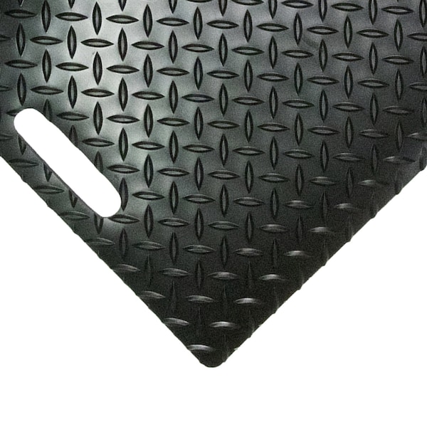 Rhino Mats Black Fusebox Safety Mat, 1/4" Thick, Diamond, Rubber - FBS-3636-436