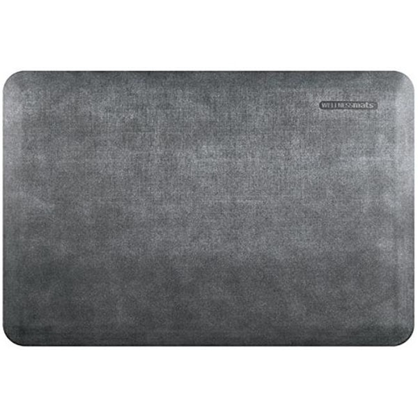 Wellnessmats WellnessMats EL32WMRBNGRY 3 x 2 ft. Estates Linen Polyurethane Mat - Slate - EL32WMRBNGRY