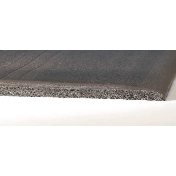 Notrax Antifatigue Mat, 60 ft. L x 2 ft. W, 3/8" Thickness, Closed Cell PVC Foam, Corrugated, Gray - 410R0324GY