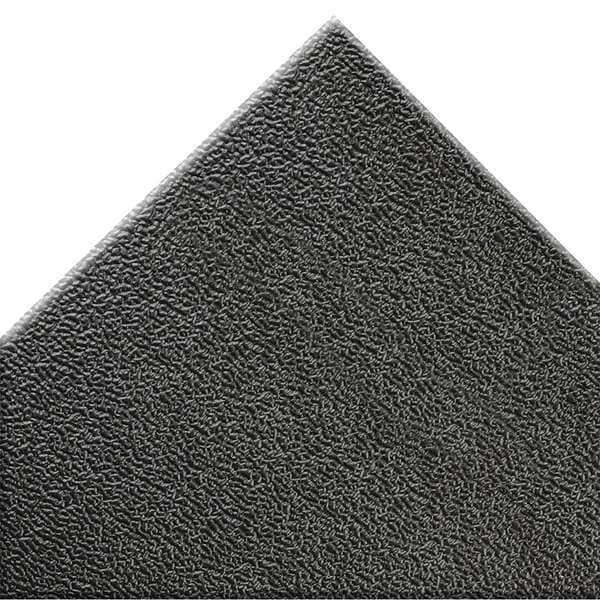 Notrax Antifatigue Mat, 6 ft. L x 2 ft. W, 3/8" Thickness, Closed Cell PVC Foam, Pebble, Black - 415S0026BL