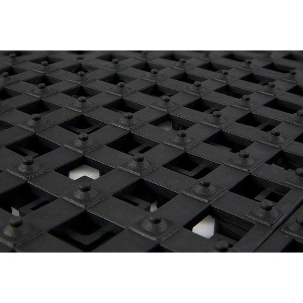 Wearwell Interlocking Drainage Mat Tile, Vinyl, 18 in W x 18 in L, 7/8 in Thick, 10 PK - 553