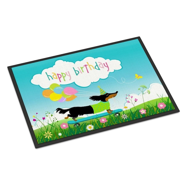 Carolines Treasures 24 x 36 in. Happy Birthday Dachshund Indoor or Outdoor Mat - VHA3029JMAT
