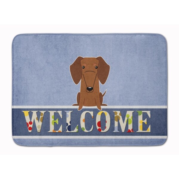 Carolines Treasures Dachshund Red Brown Welcome Machine Washable Memory Foam Mat - BB5711RUG