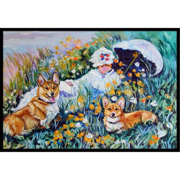 Carolines Treasures Corgi Classics Indoor and Outdoor Mat- 18 x 27 in. - 7324MAT