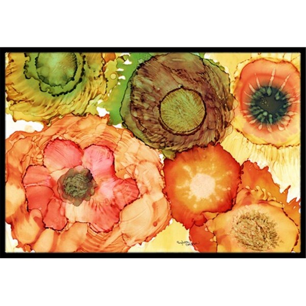 Carolines Treasures Abstract Flowers Blossoms Indoor or Outdoor Mat- 24 x 36 in. - 8970JMAT