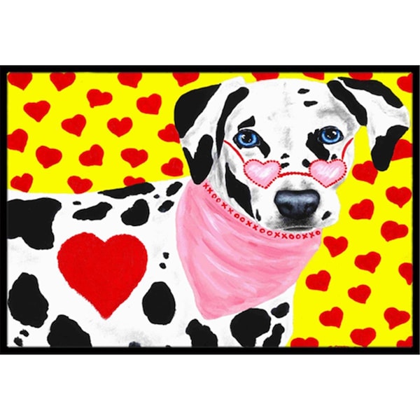 Carolines Treasures Hearts and Dalmatian Indoor or Outdoor Mat- 24 x 36 - AMB1116JMAT