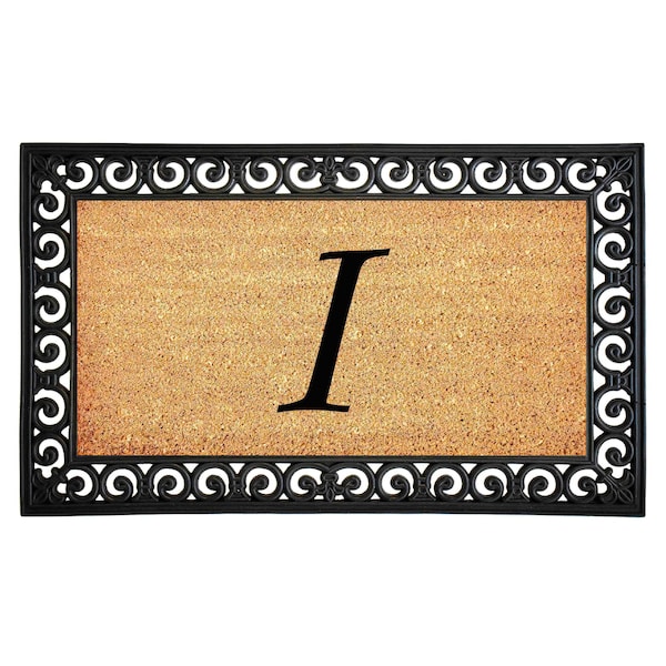 Calloway Mills Monogram Door Mat, Black, Natural, 24 in W x 36 in L - 104132436I