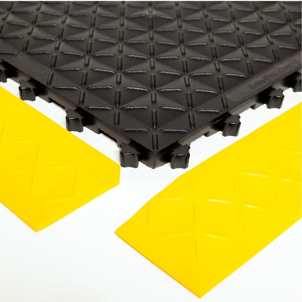 Safe-Flex Antifatigue Mat, 44 inch L x 44 inch W, Black Tiles / Yellow Border - ESDA1BZ1