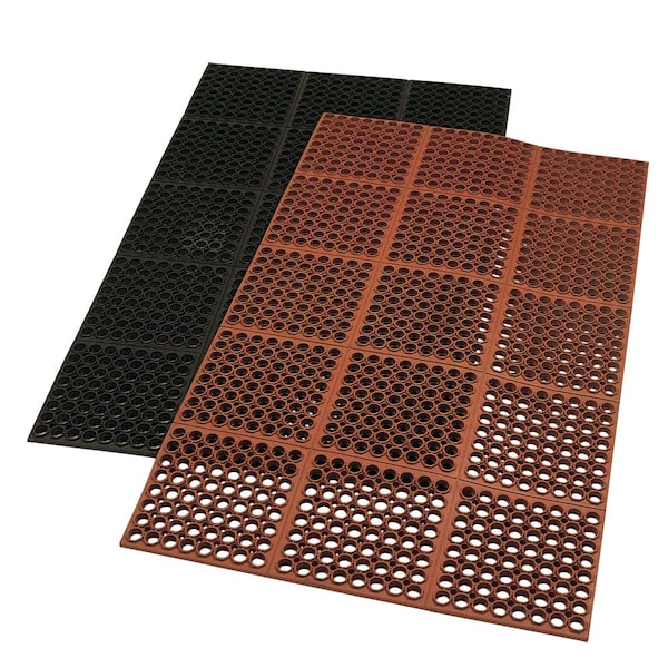 Rubber-Cal "7/8 in. Dura-Chef" Rubber Comfort Kitchen Mat - 7/8 in x 38.5 in x 58.5 in - Red Rubber Mats - 03-116